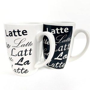 Set of 2 Latte/Coffee Mugs 100% Stoneware
